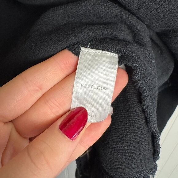 J Jill black plaid hem long sleeve hoodie pullover size XL N47 - Picture 4 of 5